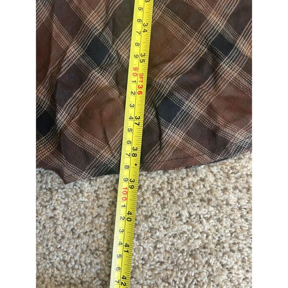 Soft Surroundings Dress Women's‎ XS Dorset Drop Waist Flannel Midi Brown Plaid - Picture 12 of 12